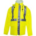 National Safety Apparel Arc H2O„¢ Flame Resistant Hi-Vis Rain Jacket, ANSI Class 2, Type R, Yellow, XL R30RL05XL